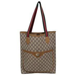 Vintage Gucci Plus GG Monogram Large Coated PVC Tote Bag